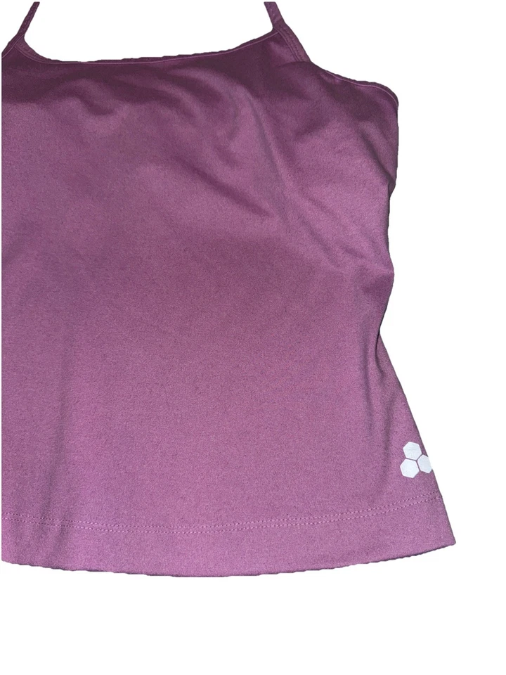 Camiseta sin mangas Tek Gear Workout Gear rosa mediana con sujetador para mujer Foto 3 de 4