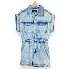 Revolve x Blank NYC Romper Womens Medium Blue Blind Journey Washed Denim