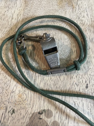 ACME THUNDERER Solid Brass Whistle Chrome Police Made in England Vintage Green