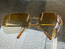 Authentic CHANEL Women's Sunglasses 4017-D Rimless Coco Mark Rhinestone Vintage