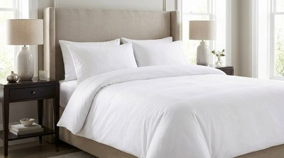 Weiß Kingsize Bettbezug Kissenbezüge Set 100% Baumwolle Perkal 200 Fadenzahl