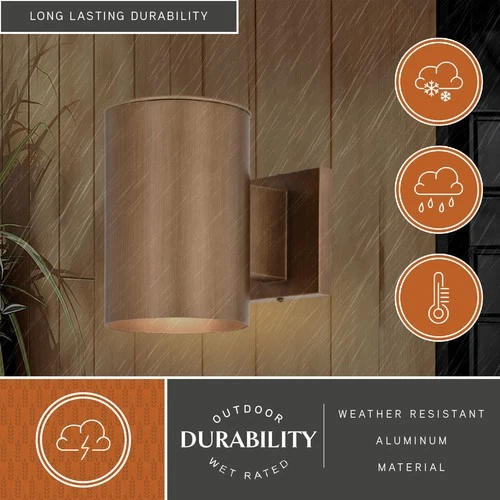 Vaxcel Lighting CO-OWD050 Chiasso 7" Tall Outdoor Wall Sconce - Black - Picture 4 of 12