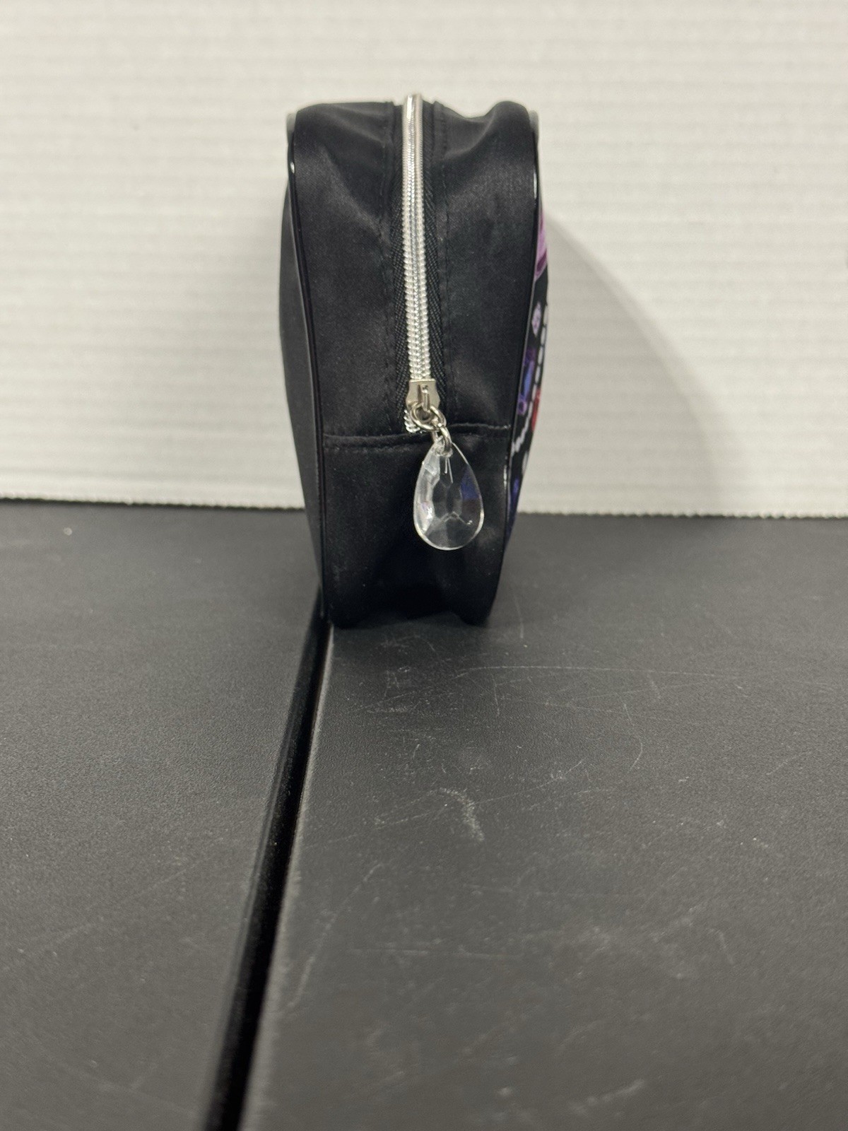 Lancome Cosmetic Bag Makeup Bag Travel Bag Black Gemstone Print Zipper Pouch