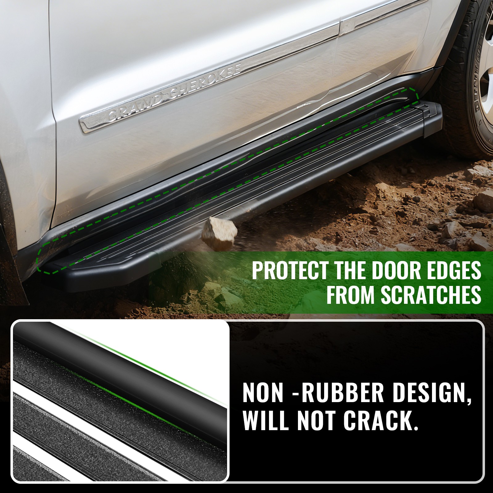Running Board For 18-23 Traverse/18-23 Buick Enclave Aluminum Flat Step SS Edge