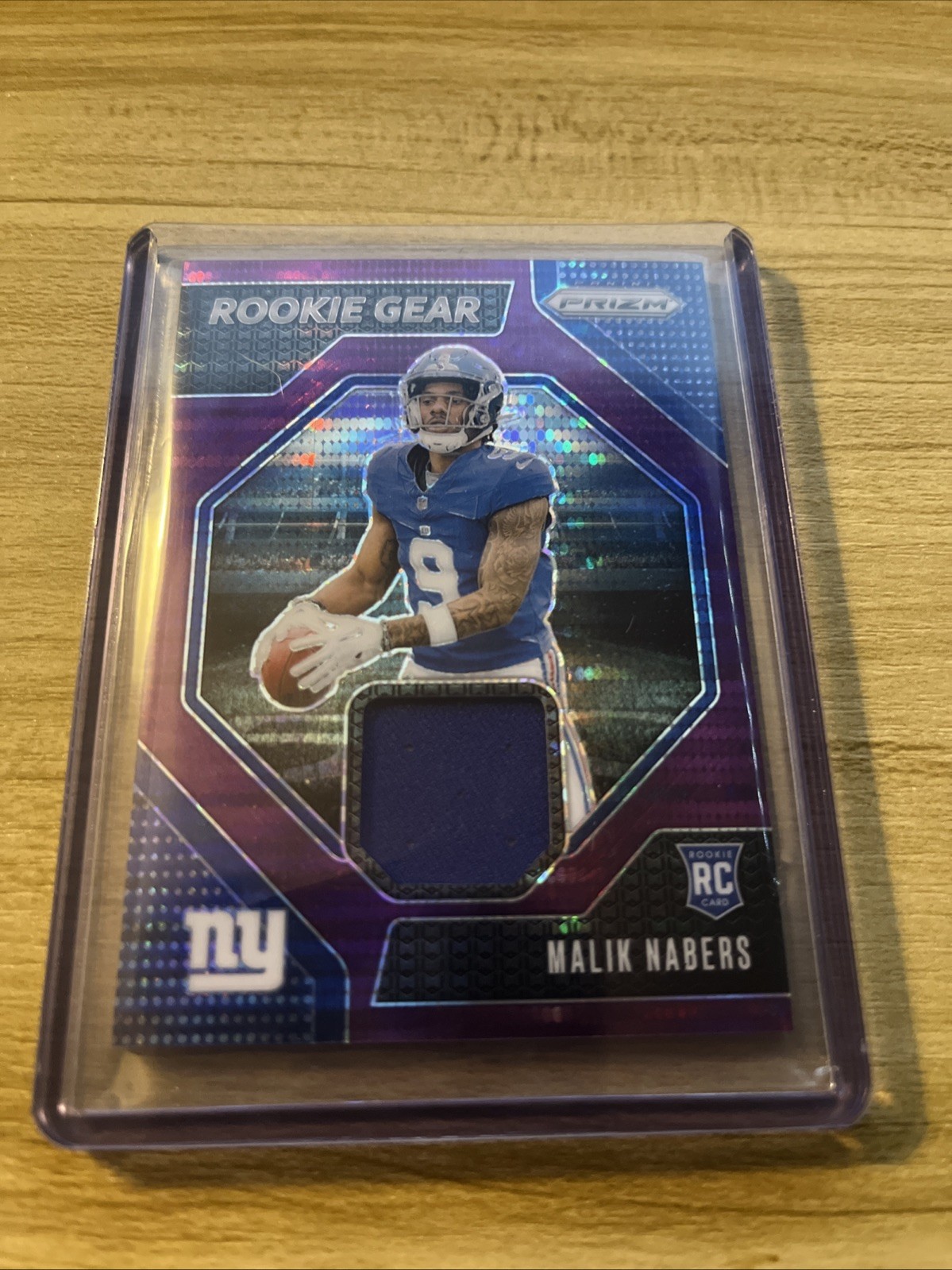 2024 Panini Prizm - Rookie Gear Malik Nabers #RG-MNS Purple Pulsar Prizm