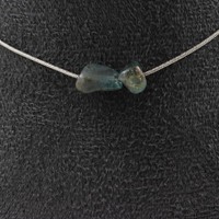 Halskette 2 Perlen Apatit Aus Brasilien Kette Aus Edelstahl Halskette Damen