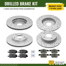 Front Rear Brake Disc Rotors & Ceramic Pads for 2016 - 2020 2021 Honda Civic