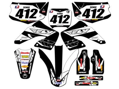 2000-2001 CR 250 R 13 FLY Black Senge Graphics Kit Compatible with Honda