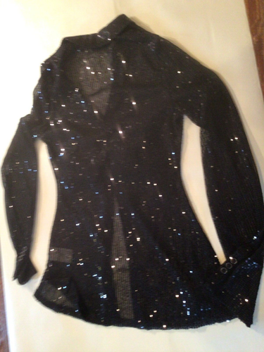 Free people shirtee sequined top long sleeve collared button down size med. NWT - Picture 4 of 24