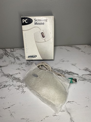 Vintage Genica Scrolling Mouse PC GN-115 Retro Trackball BRAND NEW - Picture 2 of 4
