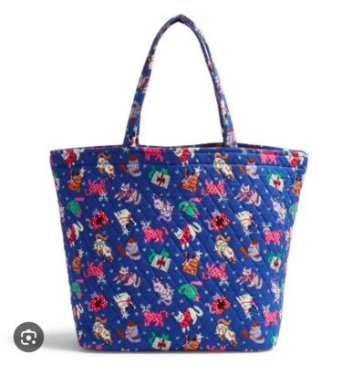 7レトロ CATNIP CHRISTMAS Large Grand Tote Bag Vera Bradley NWT 51661-21033