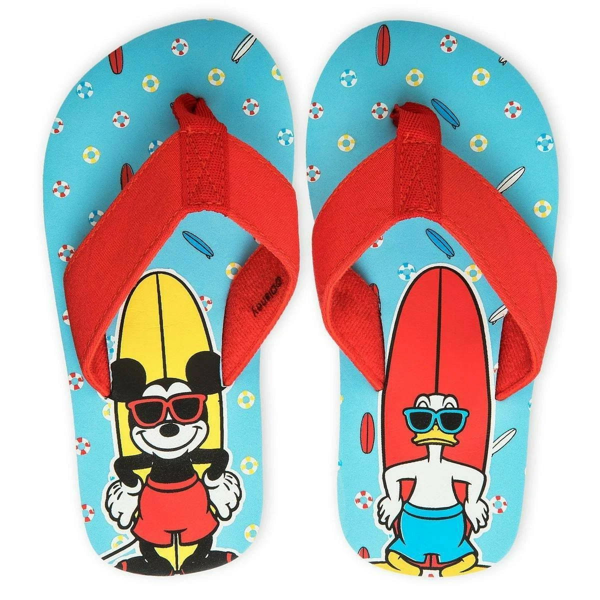 NWT Disney store Boy Mickey Mouse and Donald Duck Flip Flops Sandals Shoes