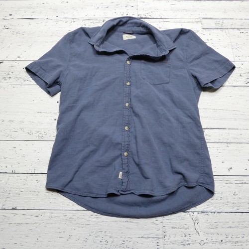 Marine Layer Stretch Selvage Shirt Size Medium Blue Cotton Short Sleeve Button