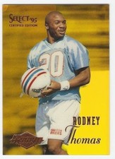 RODNEY THOMAS MIRROR GOLD ROOKIE 1995 SELECT CERTIFIED EDITION 112 OILERS