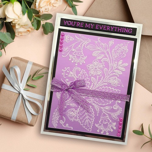 Folk Art Blooms 3D Embossing Folder Stencils for DIY Scrapbook Craft Card Making - Picture 7 of 8
