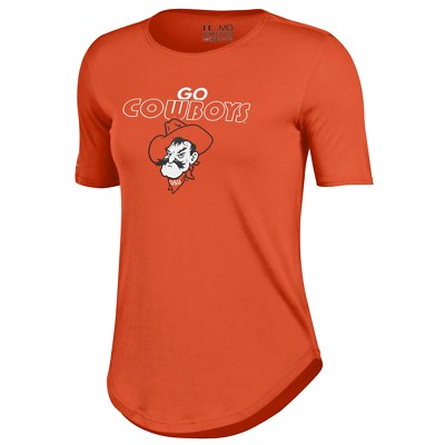 Oklahoma State Cowboys Under Armour Womens Charged Cotton Tee-ALL SIZES