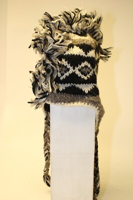 Nepal Hand Made Natural Wool Winter Ski Lodge Hat Adult Size NEW Warm Knit Cap