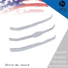 Front Grille Bar Insert Three-piece For Ford Flex 2009-2012 ABS Plastic Chrome