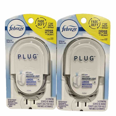 2-Febreze Alternating Scented Oil Electrical Warmer W/Low Level Indicator Light