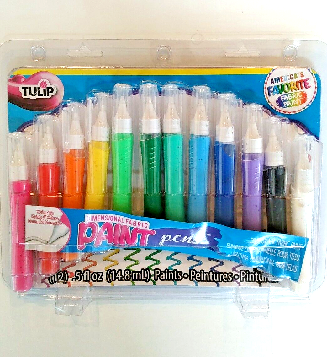 🌷 Tulip Dimensional Fabric Paint Pens 12 Pack Get PINK ORANGE