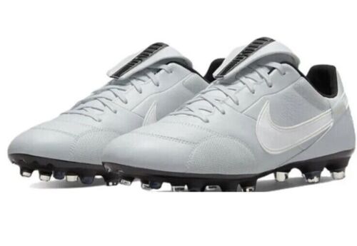 NIKE PREMIER III FG SOCCER CLEATS SIZE 5.5 PURE PLATINUM/WHITE/BLACK AT5889-011