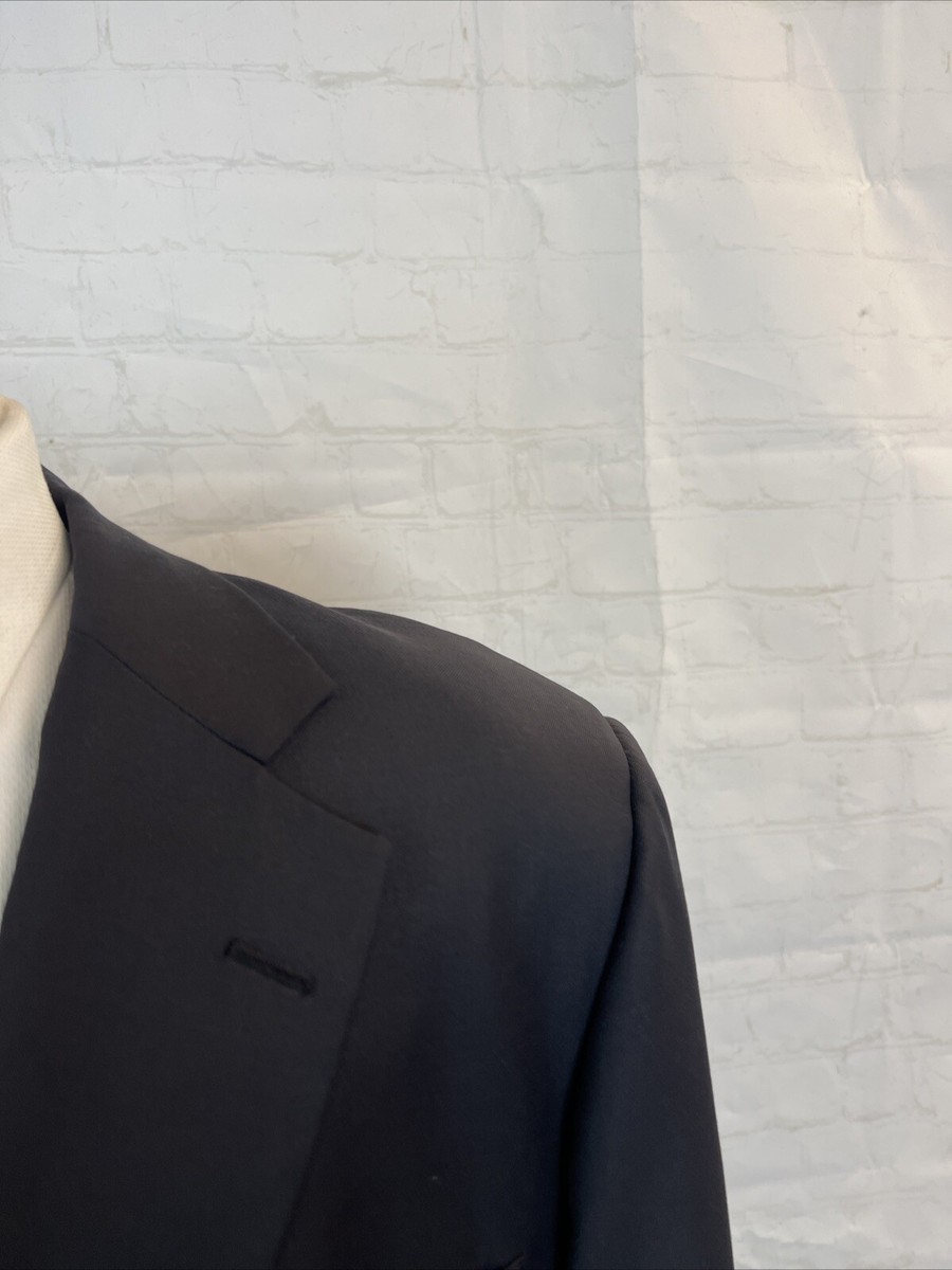 LORO PIANA SUPER 120 Brooks Brothers Men's Black Solid Wool Blazer