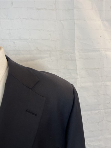 LORO PIANA SUPER 120 Brooks Brothers Men's Black Solid Wool Blazer 44R $3,195 - Picture 2 of 16