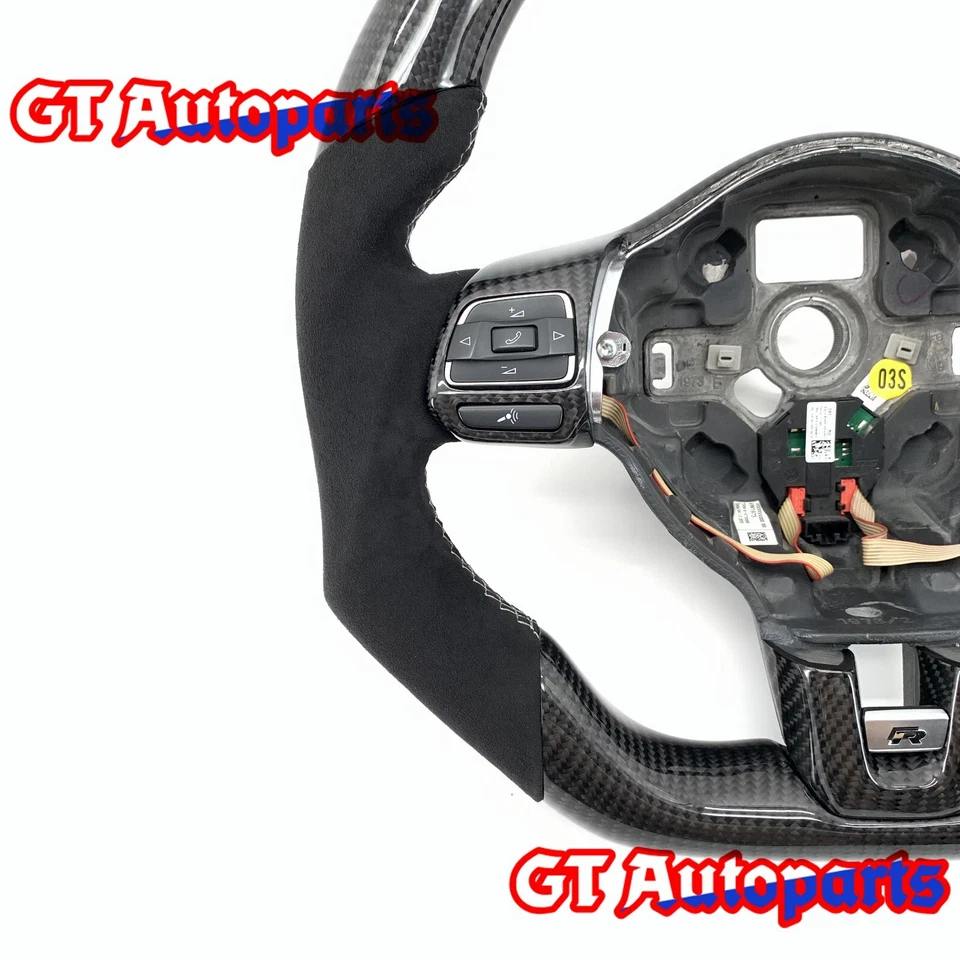 Volante de fibra de carbono apto para Volkswagen MK6 Golf 6 R GTI Jetta 2008-2014 Foto 3 de 4