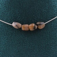 Halskette Mit 4 Andalusit-Perlen Aus Den Usa. Halskette FüR Frauen Aus Edelstahl