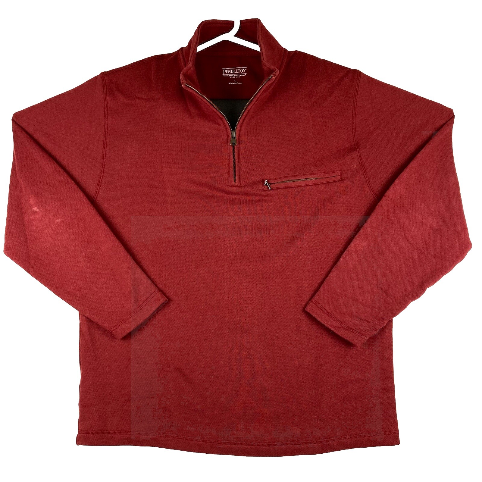 Pendleton Red Pullover Fleece Lined Sweatshirt 1/… - image 2