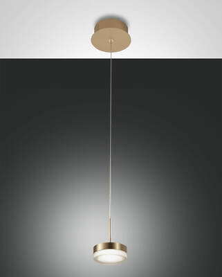 Fabas Luce LED Pendelleuchte Dunk Ø140mm 8W Warmweiß Messing
