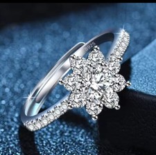 New 925 Sterling Silver Ring Heart Sparkle AAA Zircon High Quality For Women Rin