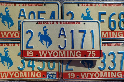 1975 1976 1977 WYOMING LICENSE PLATES - BICENTENNIAL COWBOY HORSE License Plate - Picture 2 of 4