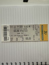 Boleto de debut Jacob Wilson RARO MLB talón 19/07/24 Oakland Athletics Vs Angels