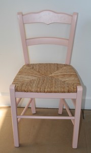 Details About Pottery Barn Kids Pink Farmhouse Chair With Natural Woven Rush Seat