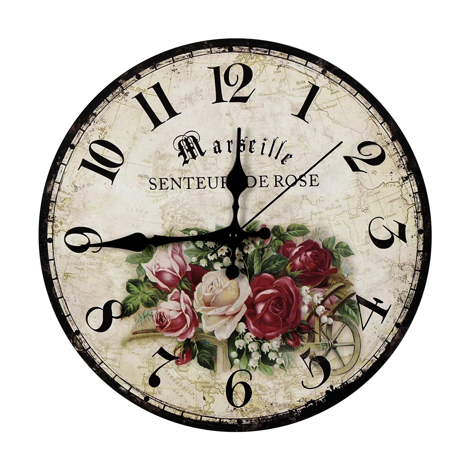12 Inch Vintage Wall Clocks Decorative Indoor Wall Clocks Battery Operated