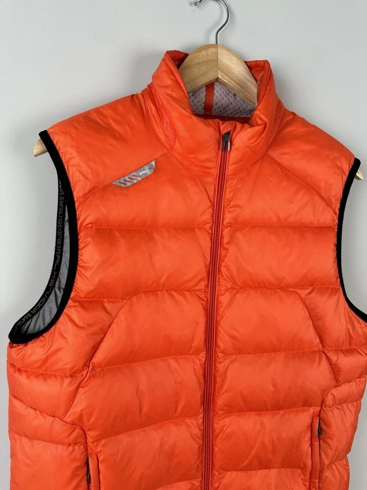Mens RLX POLO RALPH LAUREN Puffer Gilet Vest Orange Size M - Image 4 of 4