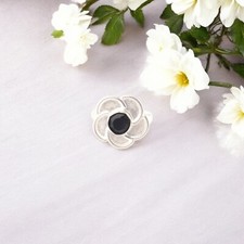 Black Onyx Gemstone Ring 925 Sterling Silver Handmade Jewelry Gift For Mother