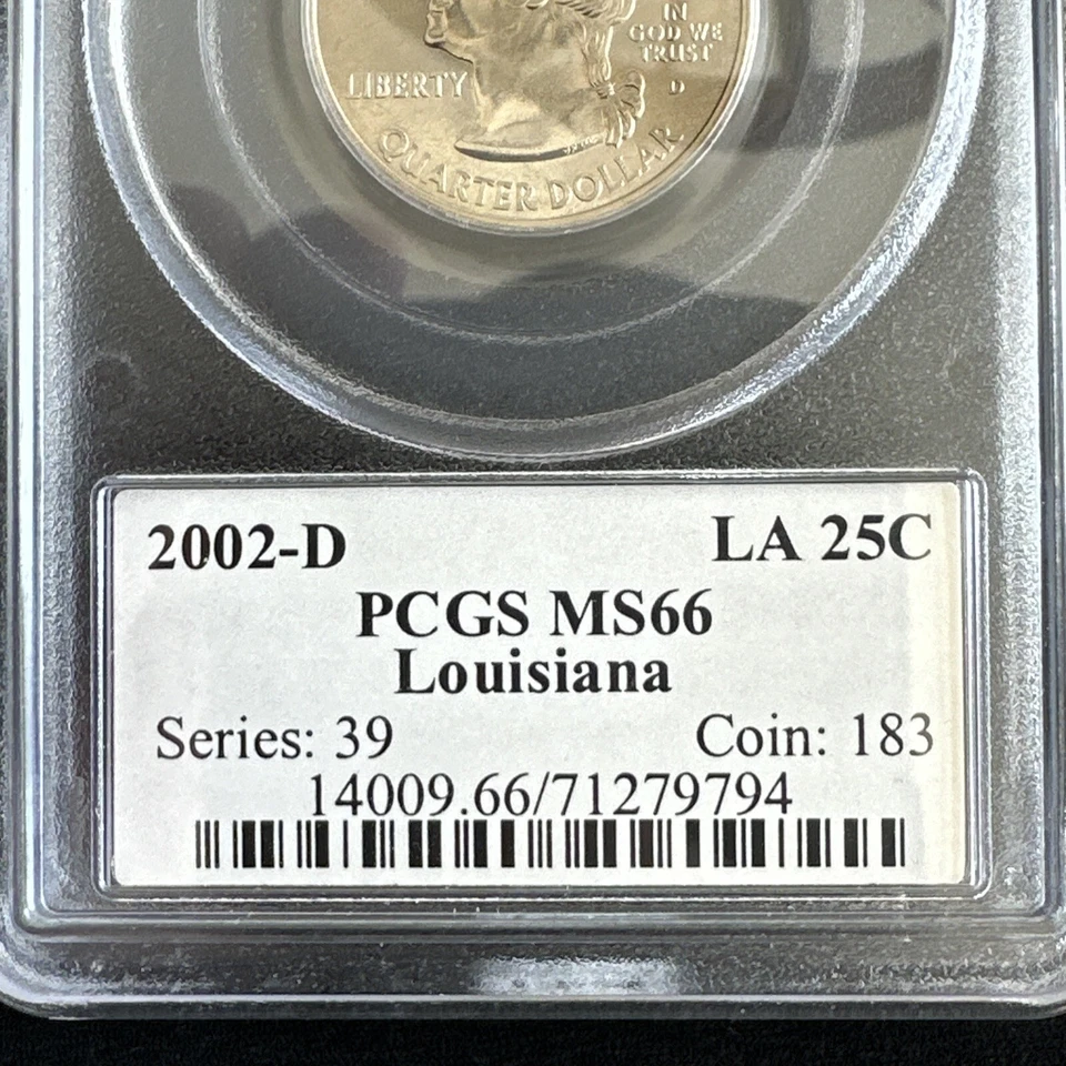 PCGS MS66 2002-D Louisiana State Quarter 25c US Mint Coin PCGS 2002D MS-66 - Image 3 of 3