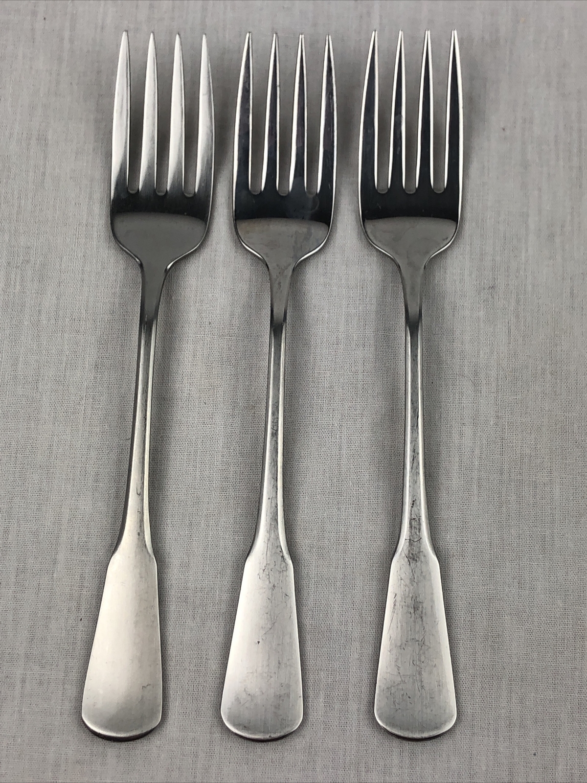 Vintage Oneida USA Colonial Boston Minuteman Stainless Salad Forks Set of 3