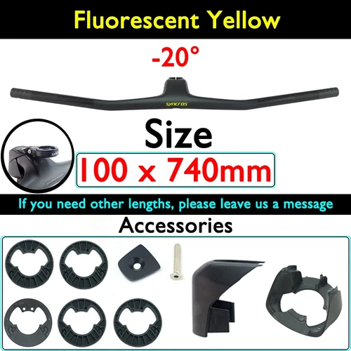 Full Carbon MTB Bicycle Integrated Cockpit Handlebar 740-780mm -20° UD Matte - Picture 15 of 48