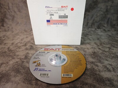 United Abrasives SAIT 22062 A24R 9 x 1/8 x 5/8-11 Grinding Wheels 10 Pack (N27)