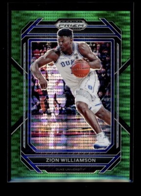 2023-24 Prizm Draft Picks #73 Zion Williamson Green Pulsar Prizm SSP /25 Duke