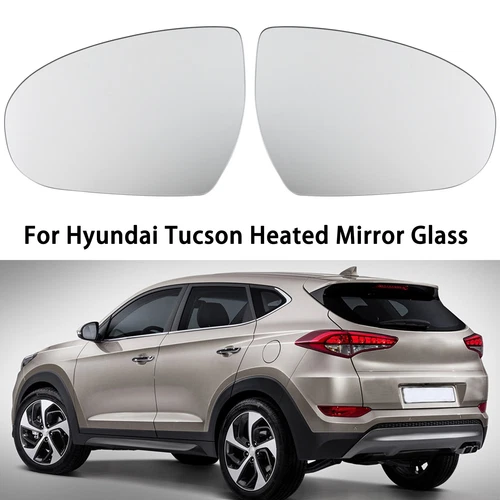 1Set Mirror Glass Back White Glass Heated For Hyundai Tucson 2016 -2019 Pair