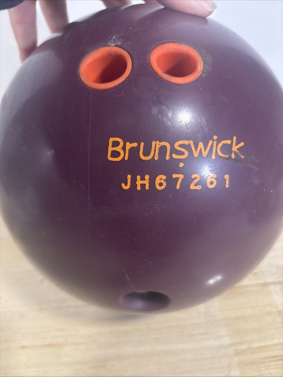 Vtg Brunswick Urethane Bowling Ball HeadHunter Maroon?-Drilled
