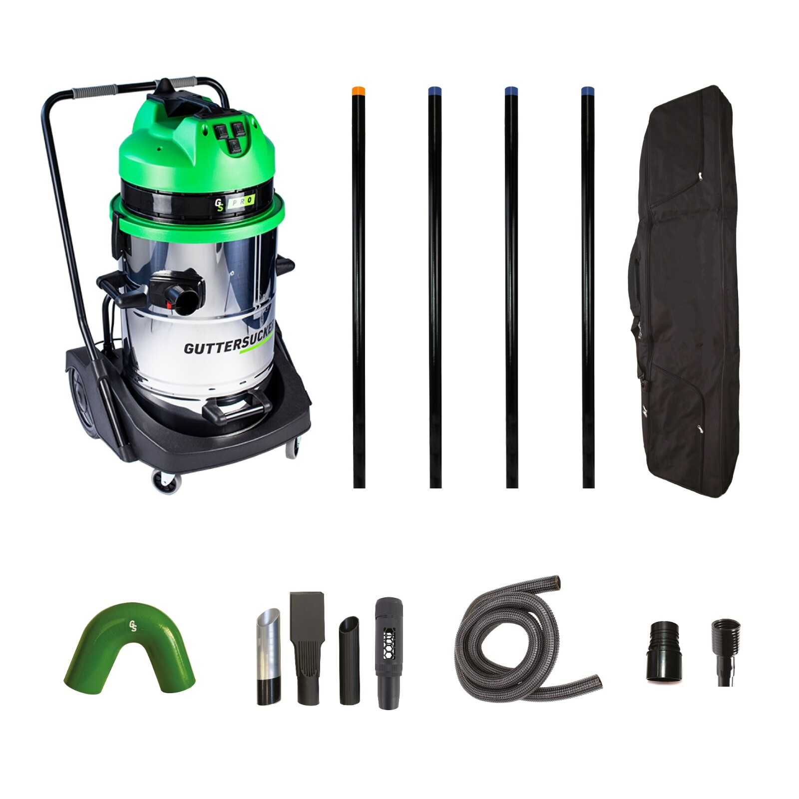 Guttersucker Pro - Gutter Cleaning Vacuum 4 Pole Package - 6m (20ft) Reach.