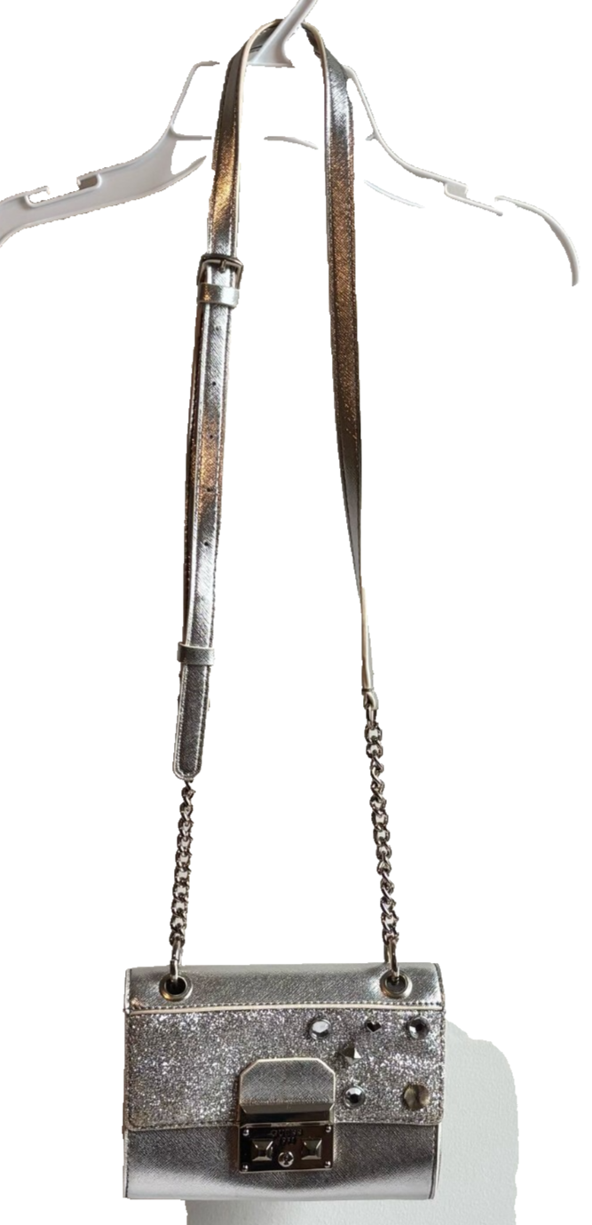 Guess Los Angeles Berkton Mini Crossbody Bag Silver