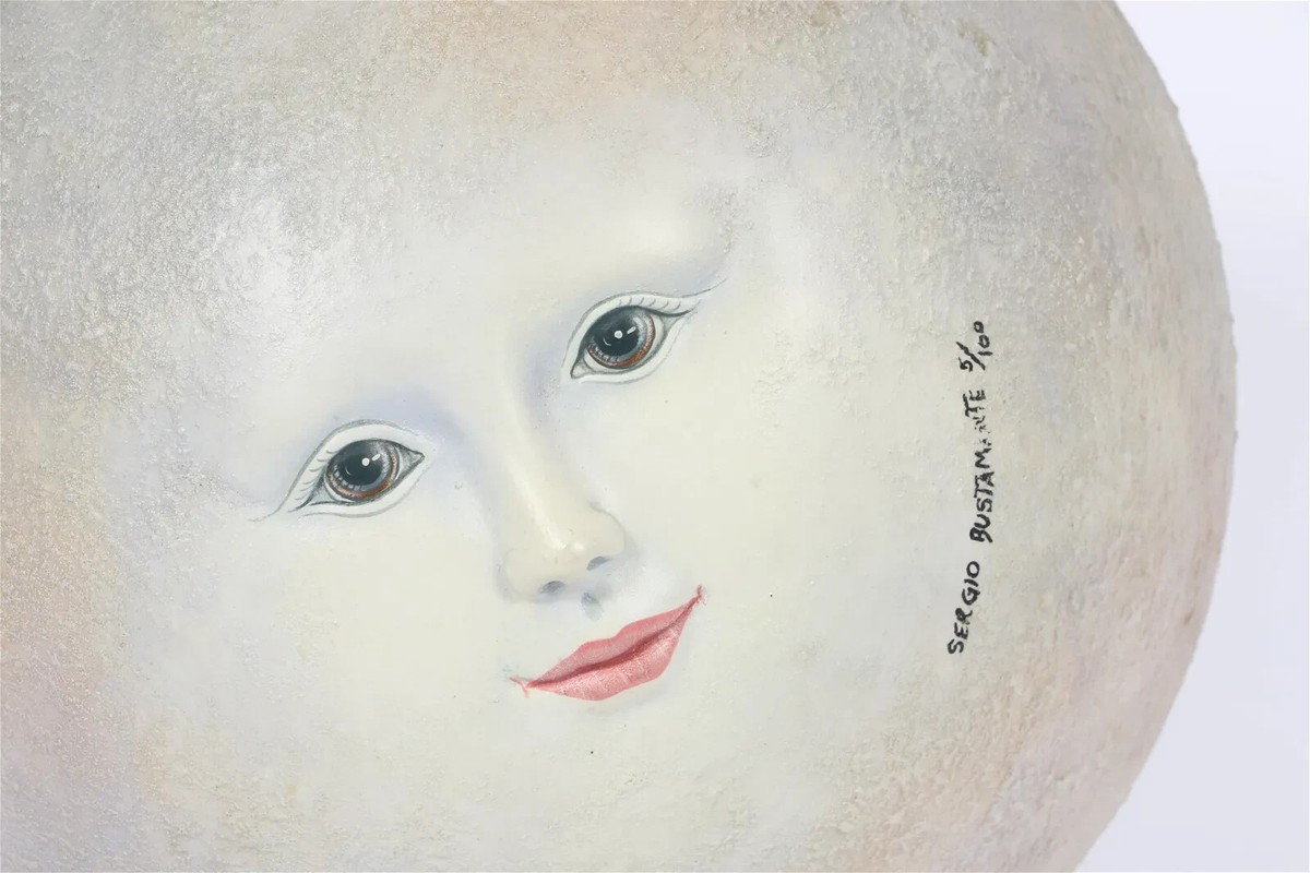 Sergio Bustamante Signed Ceramic Moon Face Sculpture 5/100