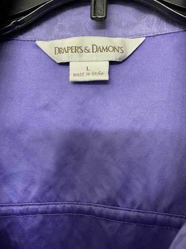 Vintage Hosenanzug Bluse Top Drapers and Damons Lila Lavendel Ostern Wildleder Feel L - Bild 3 von 7