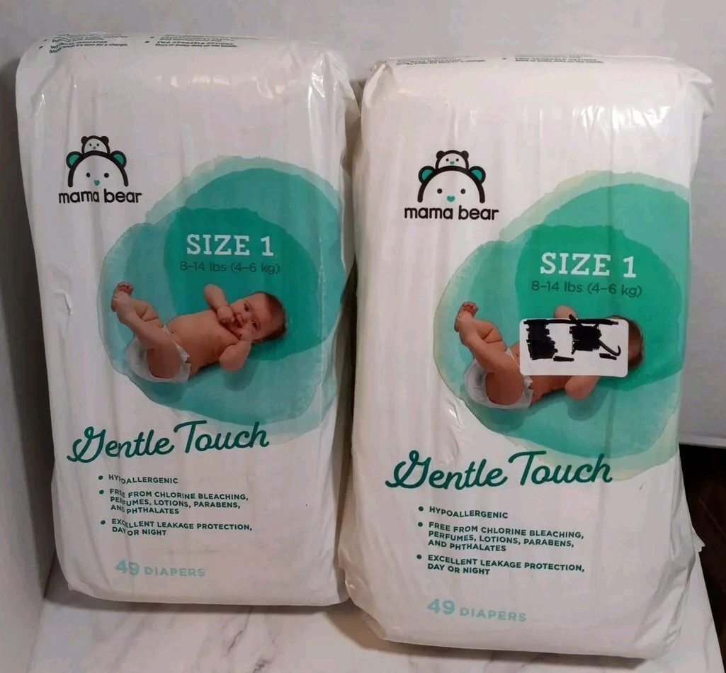 Gentle Touch Diapers Size 1 Hypoallergenic White 49 Count Lot Of 2